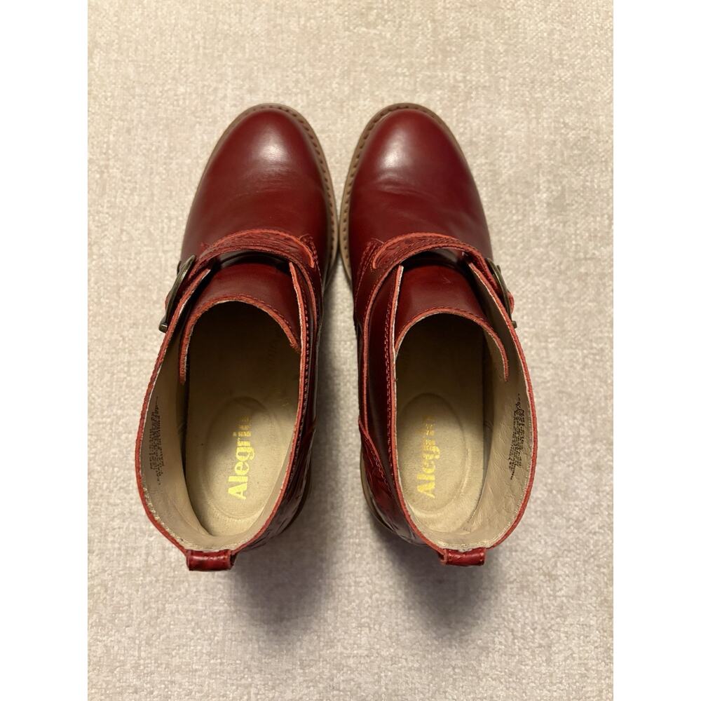 Alegria Women's Leather Ankle Boots Mikki Size 9.5-10 EU40 Red Embossed Heel - Picture 6 of 10